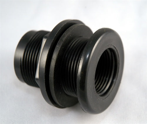 Schedule 40 Bulkhead 1.0" TxT Black (Hole size 1-3/4")