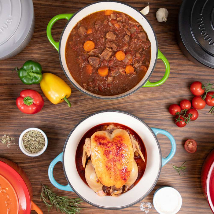 Shallow Cast Iron Casserole Pot with Lid for Stove to Oven Cooking - cook healthier meals on all stovetops.
