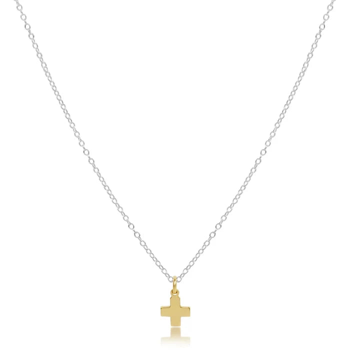 Signature Mixed Metal Cross Charm Necklace
