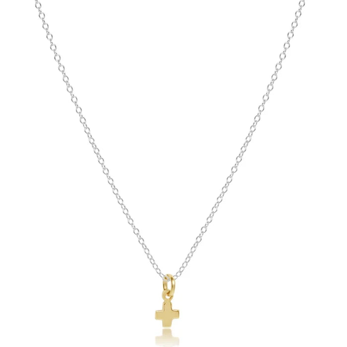 Signature Mixed Metal Cross Small Charm