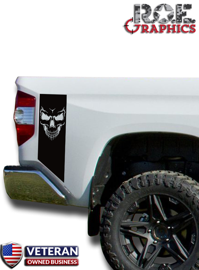 Skull Evil Face Bedside Decals stripe Vinyl Sticker fits 2014-2018 Toyota Tundra