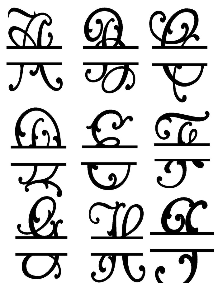 SPLIT VICTORIAN NAME FRAME FONT
