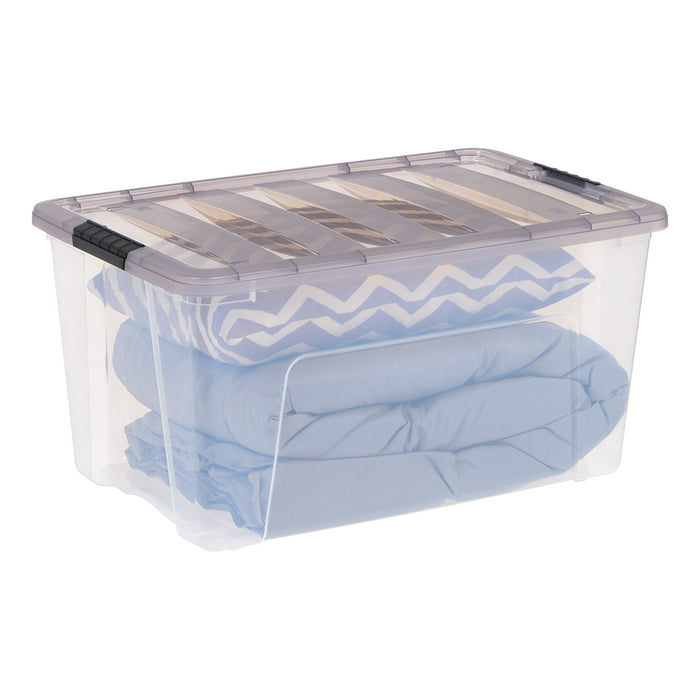 Stack & Pull® Clear storage Box 3 Pack - 18 gal. (72 qt.) - IRIS USA