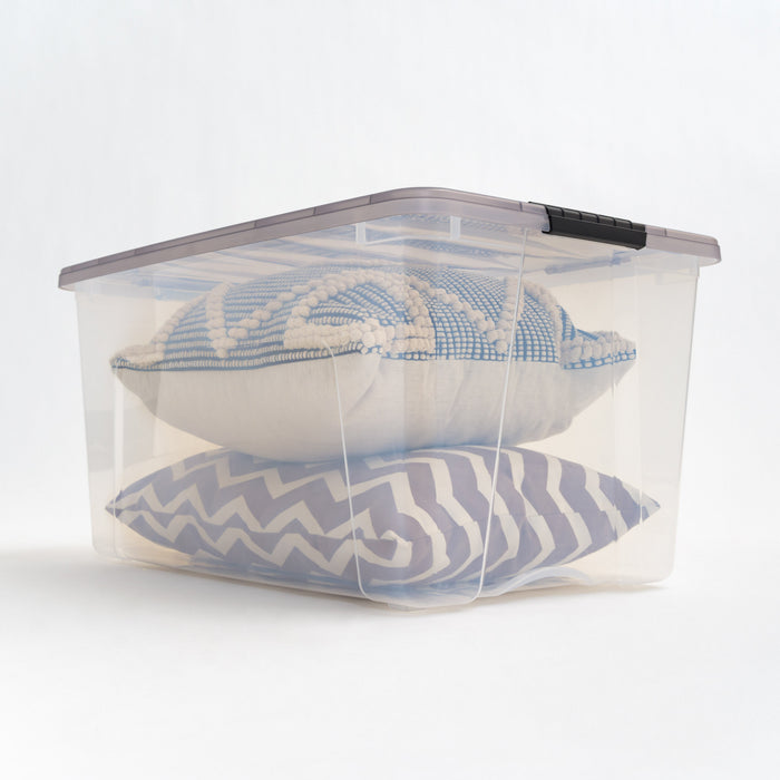 18 Gallon Stack & Pull Clear storage Box, Lid Gray, pack of 3 - IRIS USA, Inc.