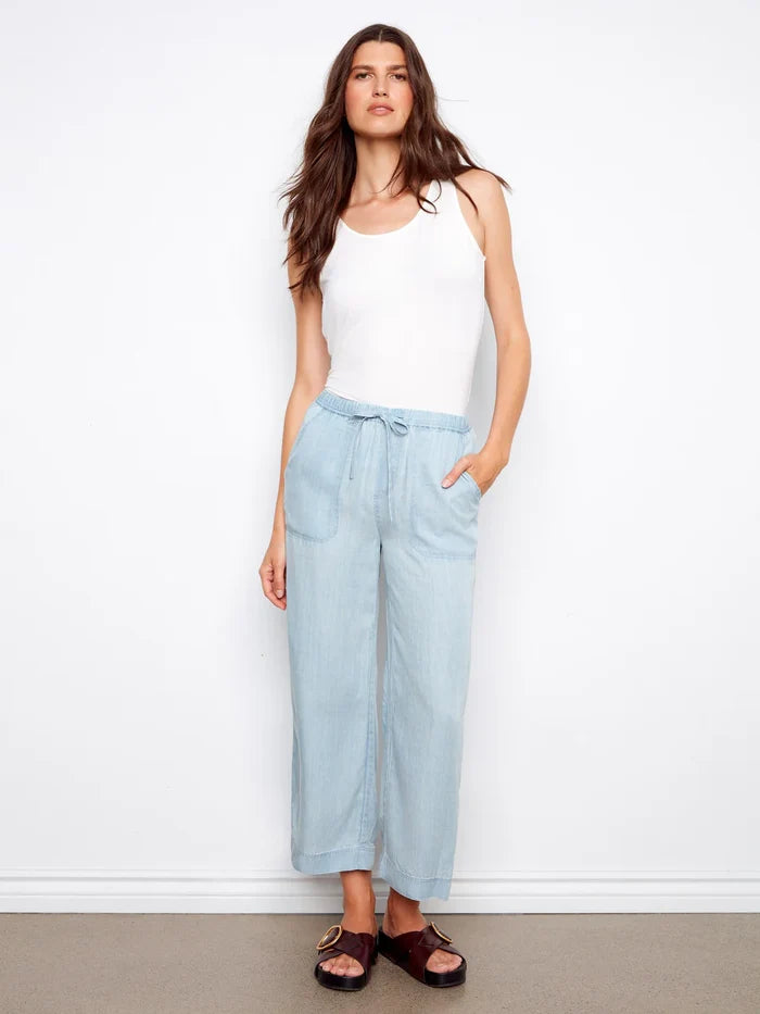 Tencel Wide Leg Jogger Pants