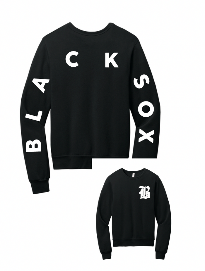 Texas Blacksox Bella Canvas Crewneck Sweatshirts - Sleeve Logo