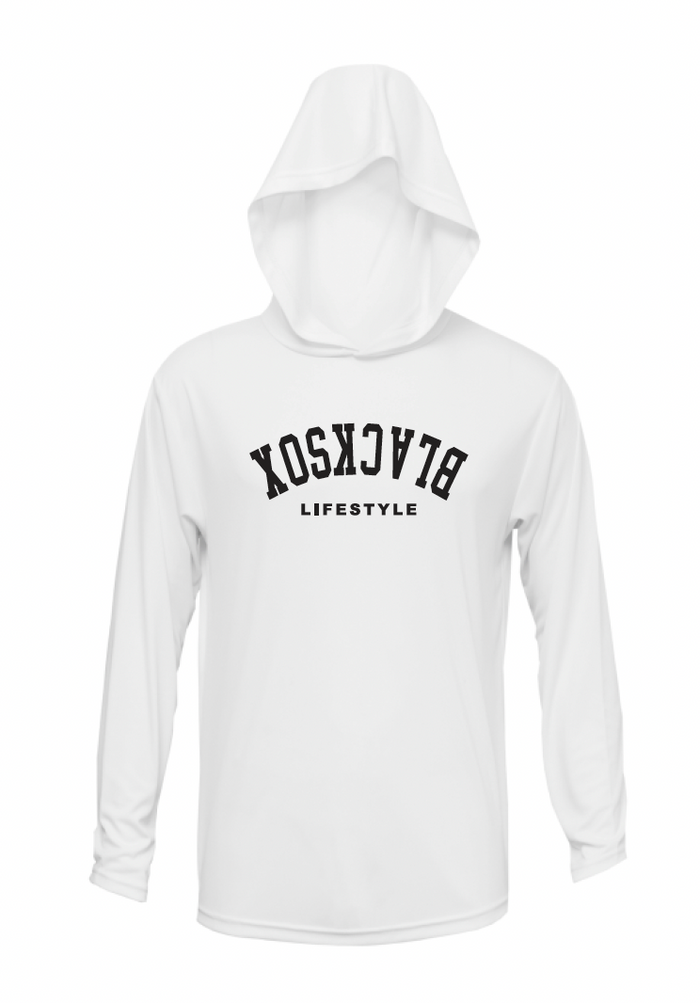 Texas Blacksox Long Sleeve Moisture Management Hooded Tees - Upside Down Logo