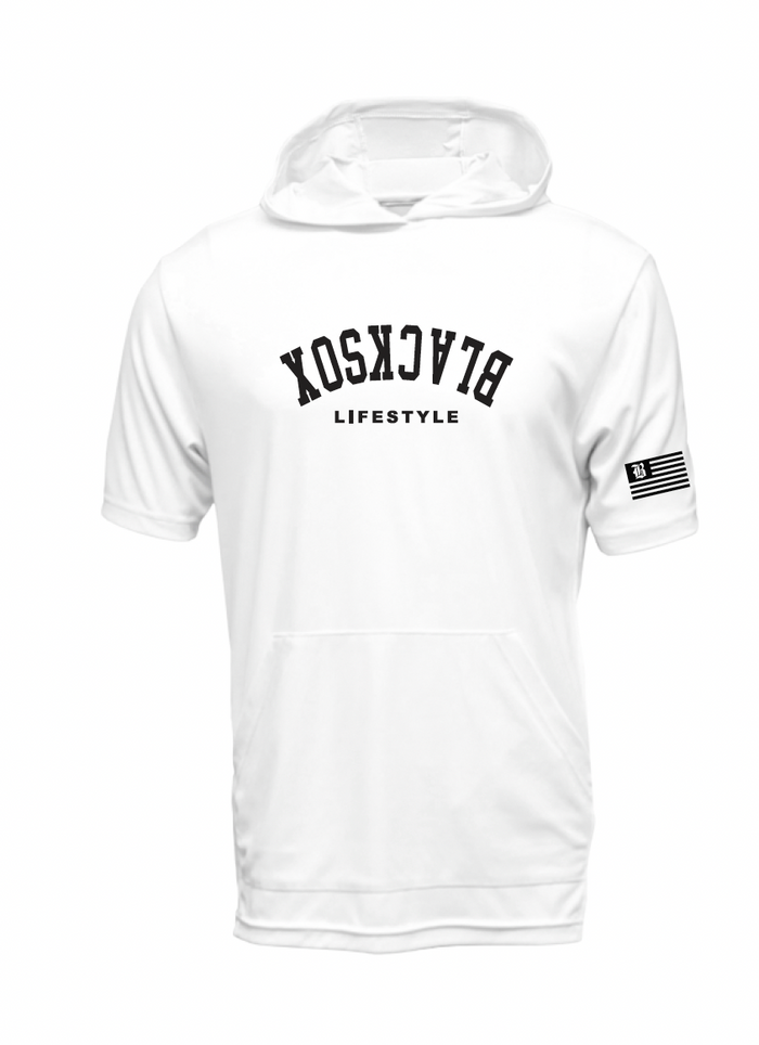 Texas Blacksox Short Sleeve Moisture Management Hooded Tees - Upside Down Logo