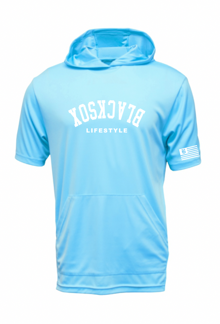 Texas Blacksox Short Sleeve Moisture Management Hooded Tees - Upside Down Logo