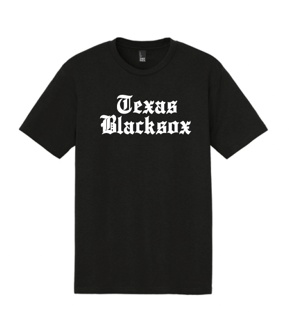 Texas Blacksox Soft Cotton T-Shirt (Unisex, Ladies, and Youth) - Old English Logo