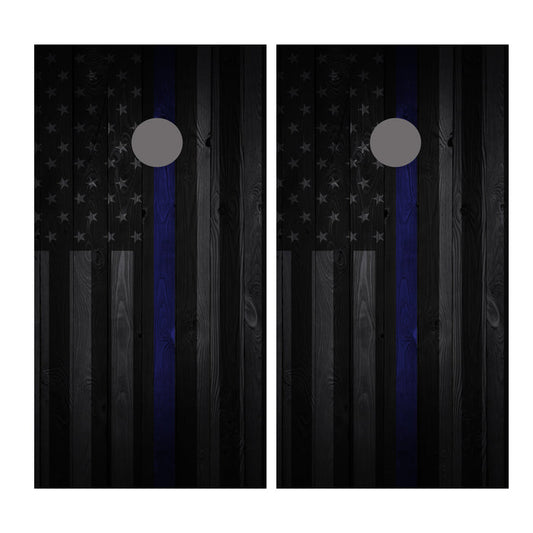 Thin Blue Line Flag Cornhole Board Wrap Vinyl