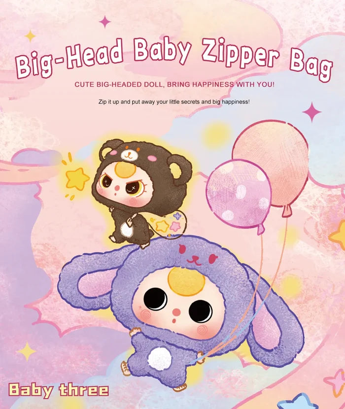 UCC Dist. Baby Three - Big Head Baby Zipper Bag Plush Blind Box