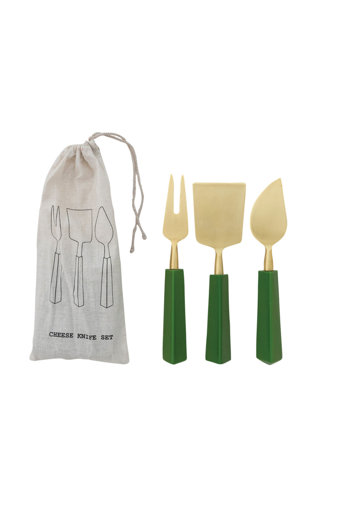 Verdant Resin Cheese Knife Set