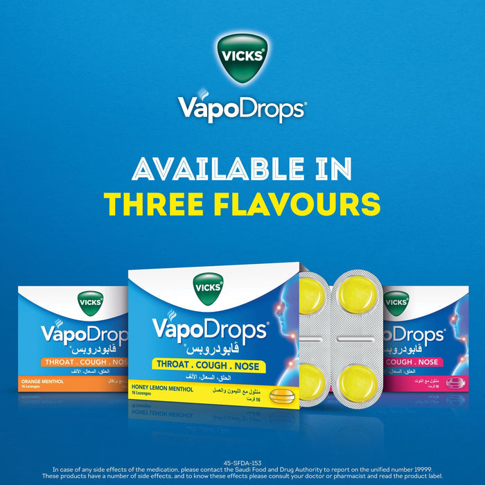 Vicks VapoDrops Berry Lozenges, 16 Pieces - Makkah Pharmacy