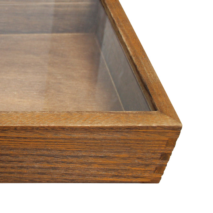 Antique Colored Wooden Jewelry Case with Glass Lid-Nile Corp